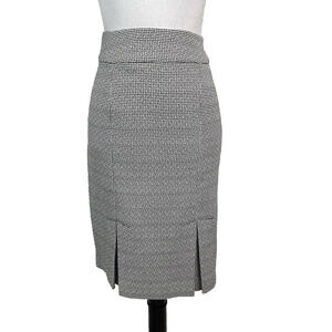 Kasper Skirt size 4 Black White Tweed Knee Pencil Pleated Career Suit Church